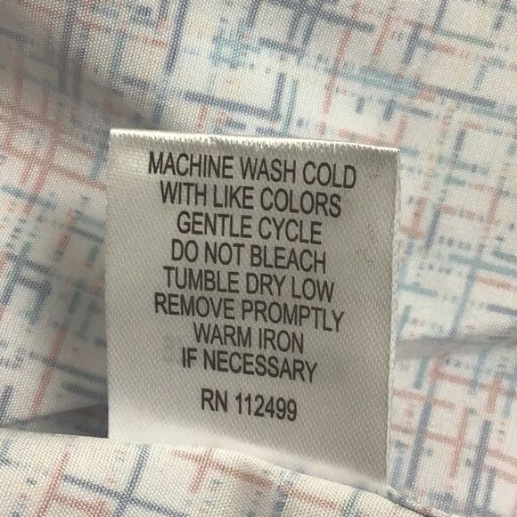 Tailorbyrd Performance Red & Blue Hash Mark Print Ling Sleeve Flip Cuff Shirt - Picture 7 of 9